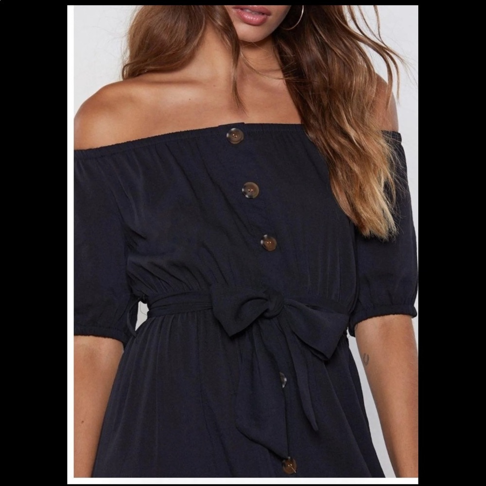 NASTY GAL OFF SHOULDER MIDI DRESS - Picture 2 of 5